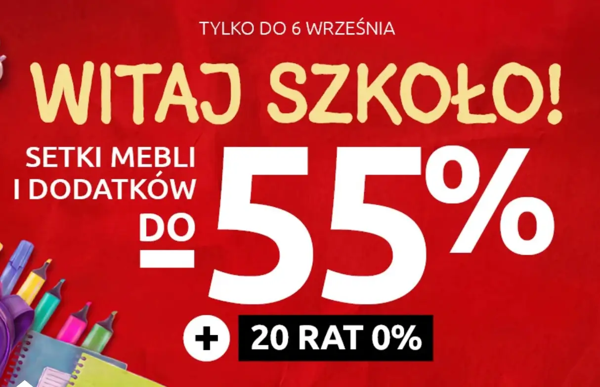 Witaj Szkoło! Meble i dodatki w promocji do -55%