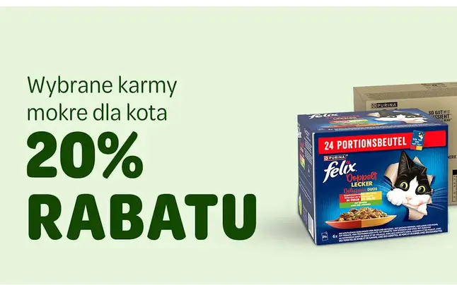 Zooplus Felix mokra karma dla kota 20% taniej