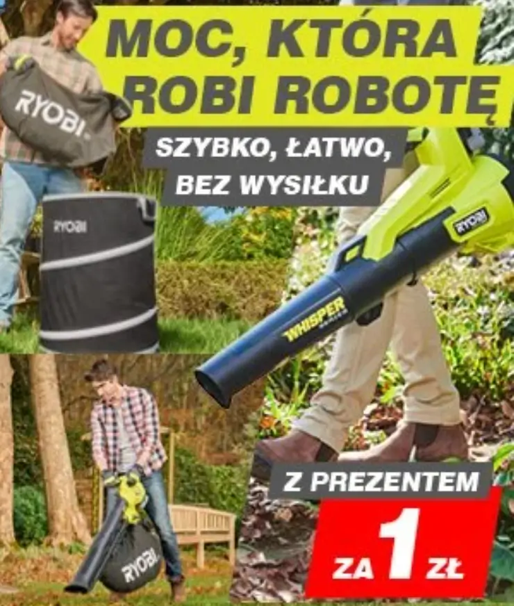 Dmuchawy ogrodowe w RYOBI: zgarnij dedykowany prezent za 1 zł