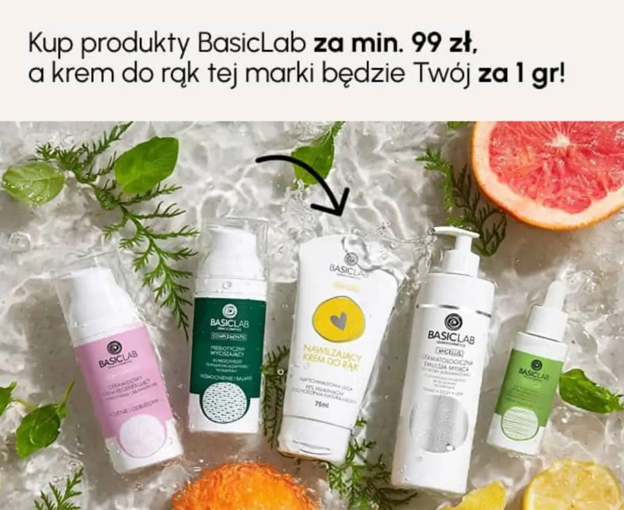 Krem do rąk BasicLab za 1 gr przy zakupie za min. 99 zł w Cocolita