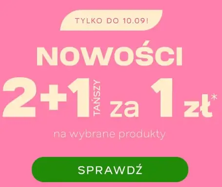 Nowości w promocji 2+1 za 1 zł w ofercie Drogerii Natura