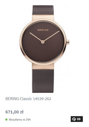 zegarek bering classic brązowy