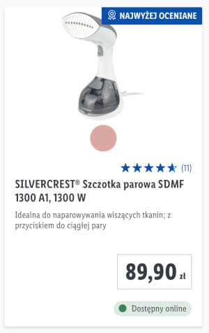 Silvercrest szczotka parowa SDMF za 89,90 zł