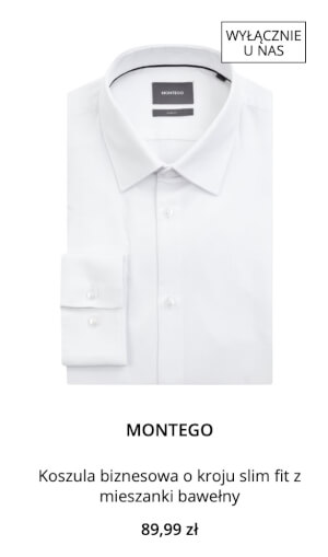Koszula biznesowa o kroju slim fit z mieszanki bawełny MONTEGO