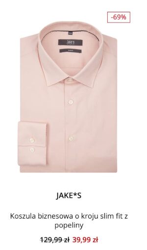 Koszula biznesowa o kroju slim fit z popeliny JAKE*S