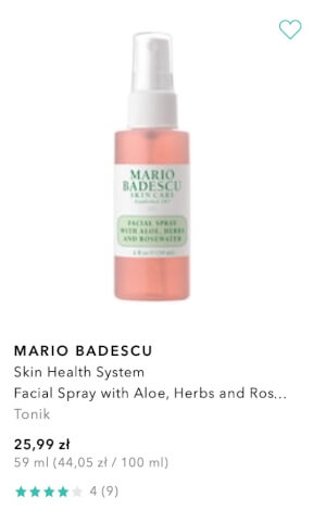 Mario Badescu Skin Health System Facial Spray with Aloe, Herbs and Rosewater Tonik