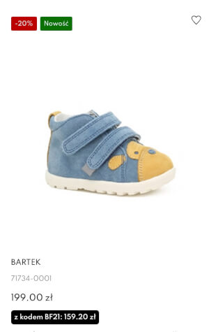 Mini first steps BARTEK 71734-0001, dla chłopców, niebiesko-żółty