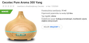 Nawilżacz ultradźwiękowy Cecotec Pure Aroma 300 Yang