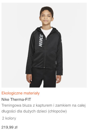 Nike Therma-FIT Treningowa bluza z kapturem i zamkiem na całej długości dla dużych dzieci (chłopców)