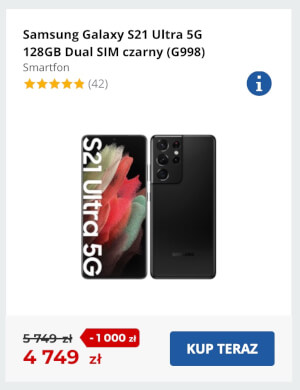 Samsung Galaxy S21 Ultra 5G 128GB Dual SIM czarny (G998)