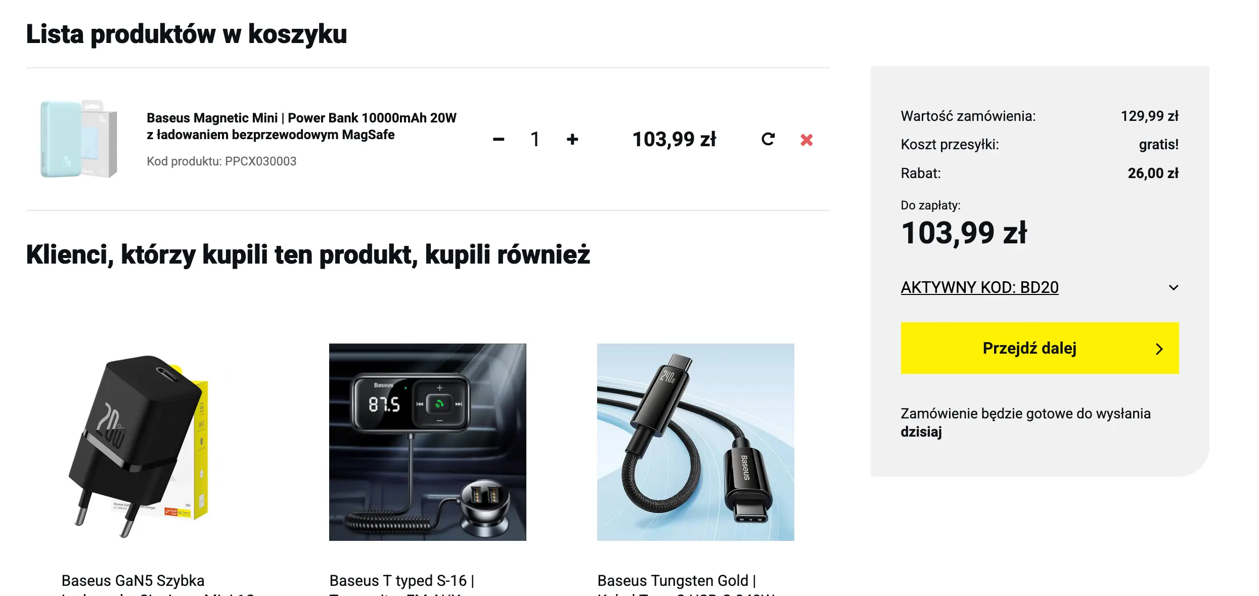 baseus kod rabatowy