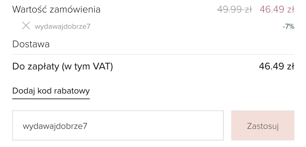 kod rabatowy w koszyku miya