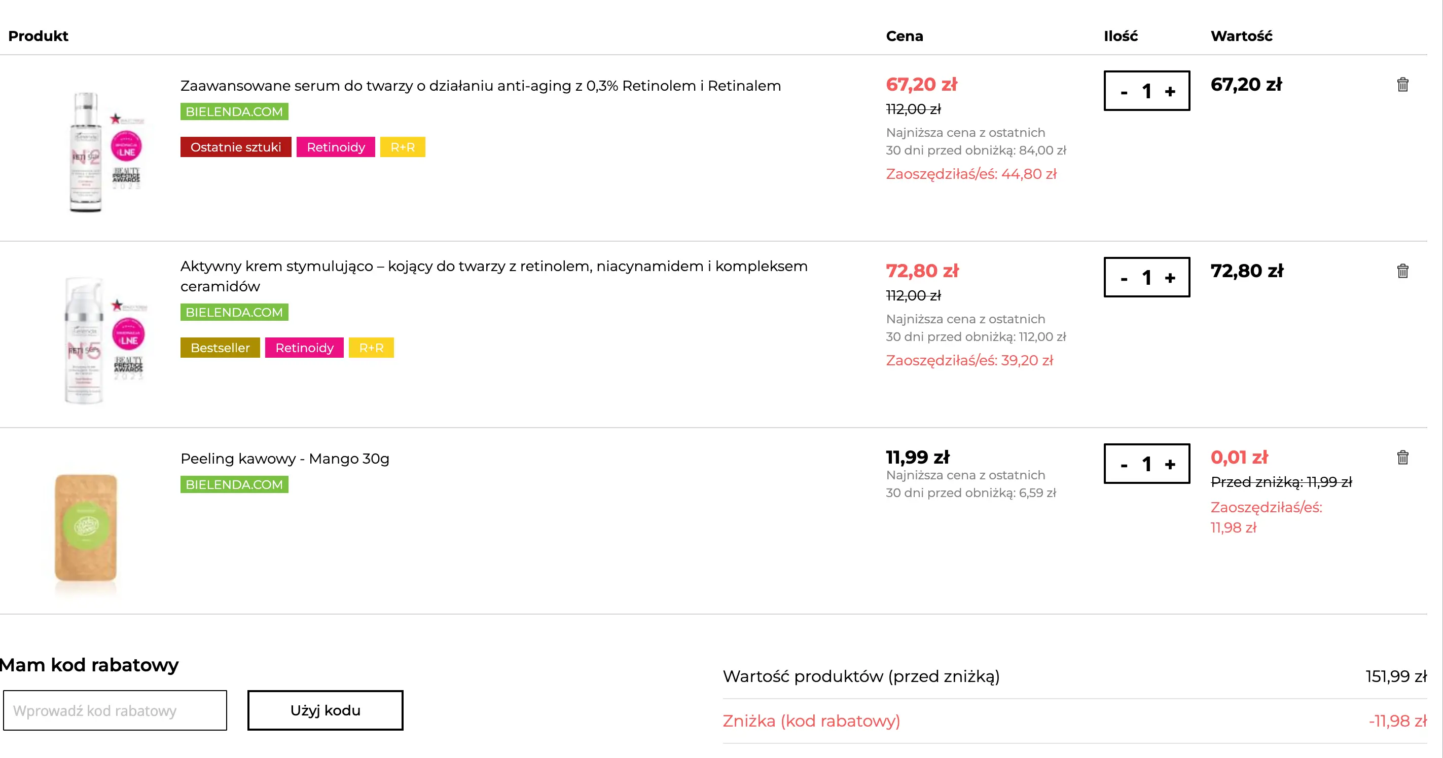 promocja w koszyku house of beauty