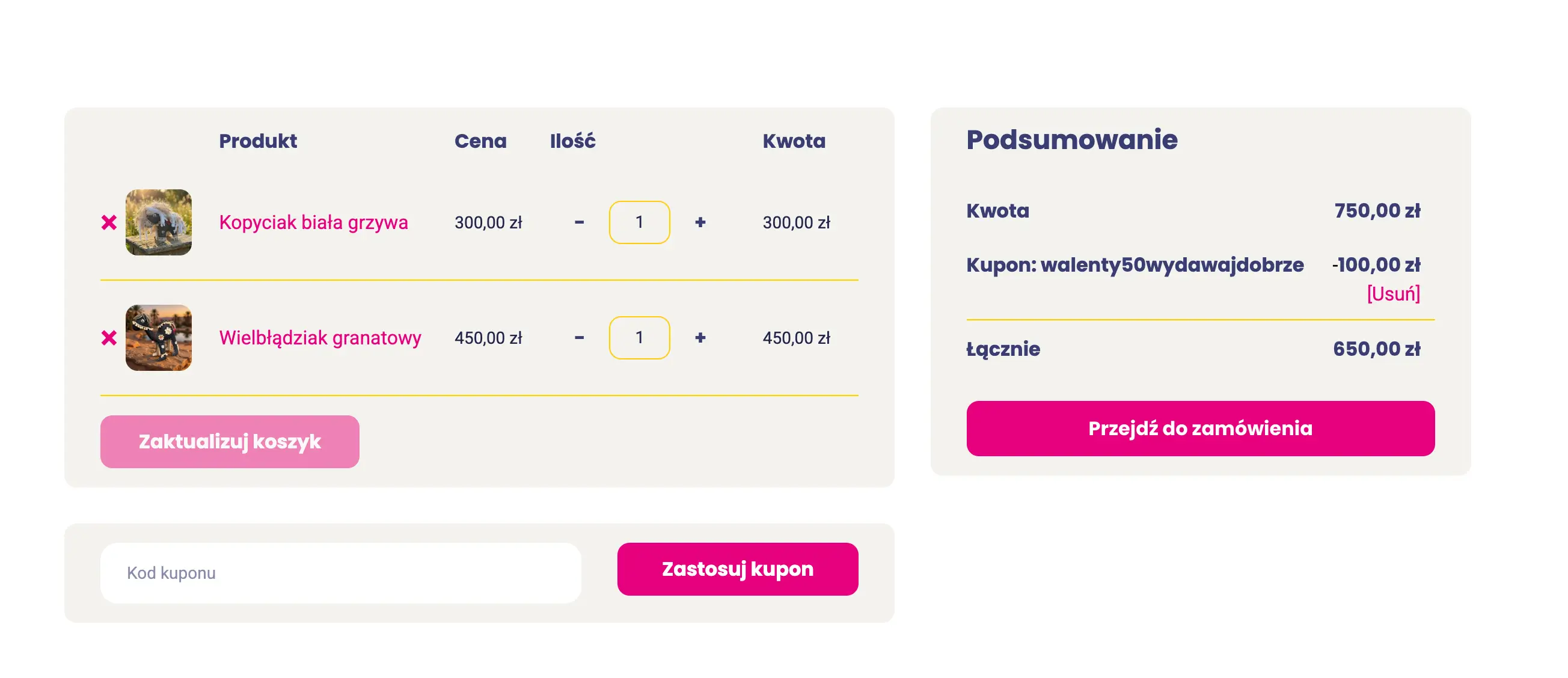 Zamówienie z kodem rabatowym Hoofies