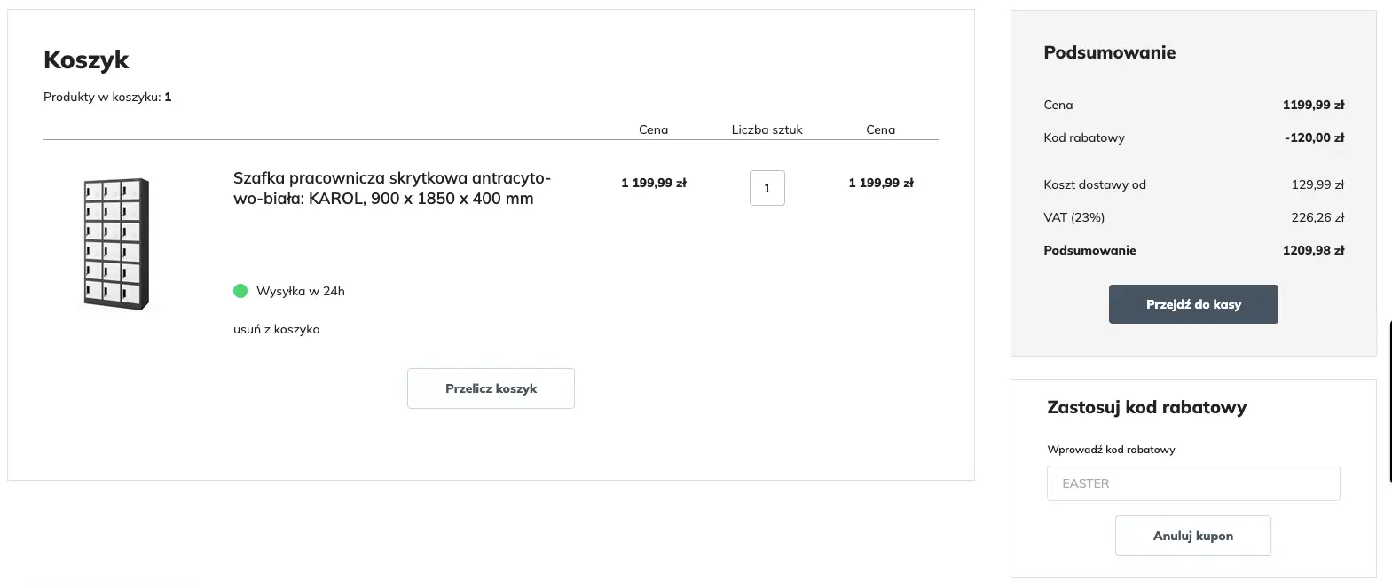 Zamówienie z kodem Jan Nowak