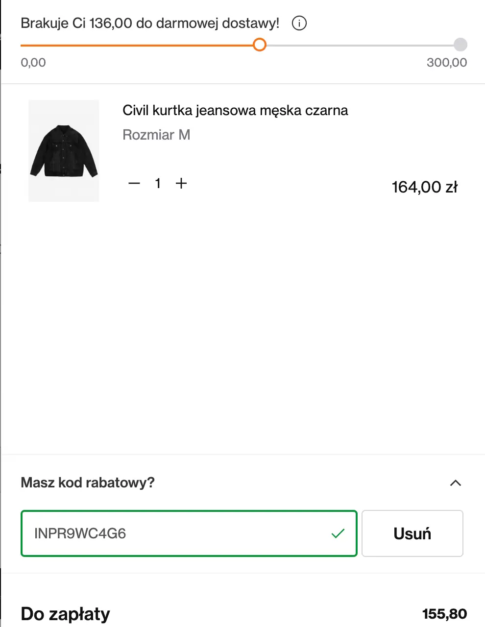 zamówienie z kodem prosto