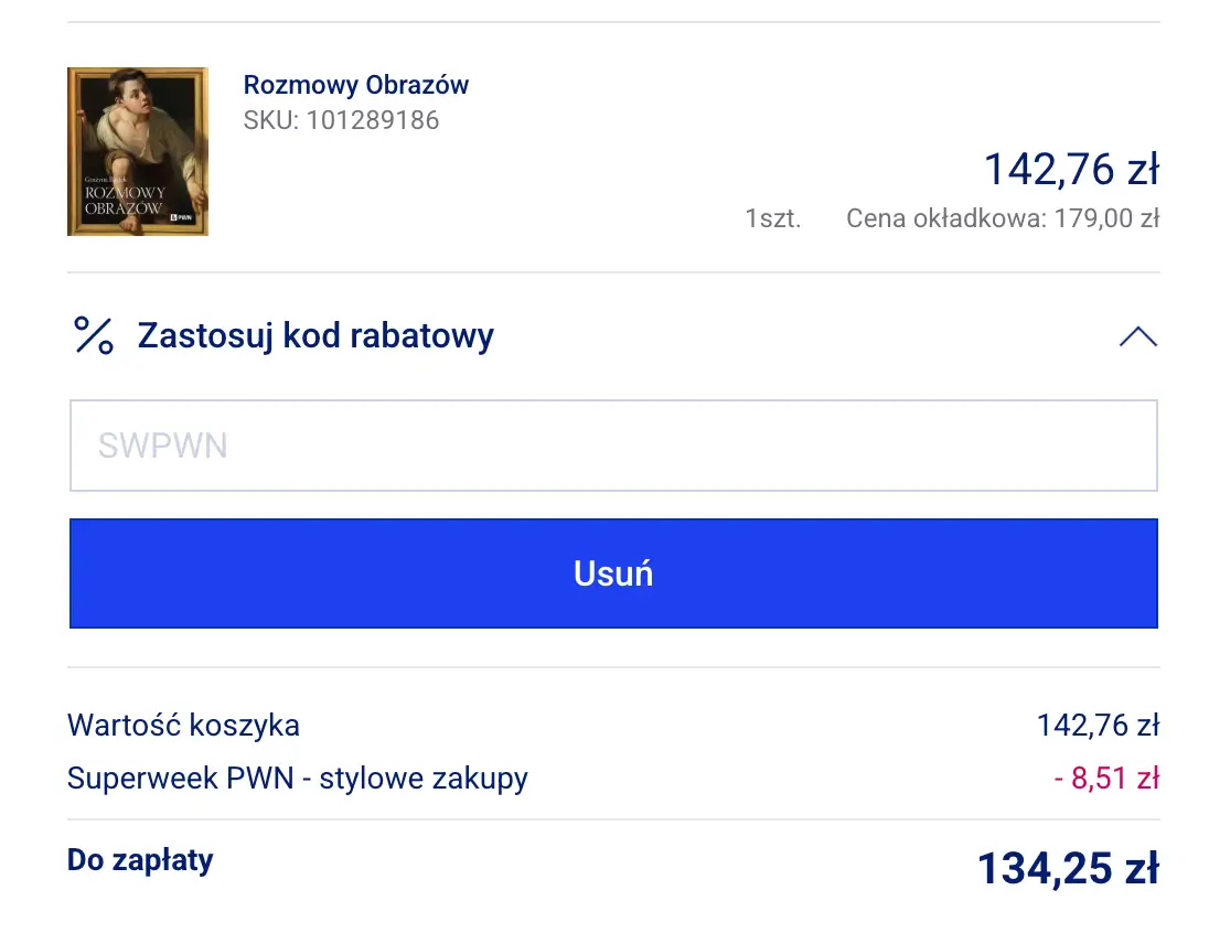 Zamówienie z kodem rabatowym PWN
