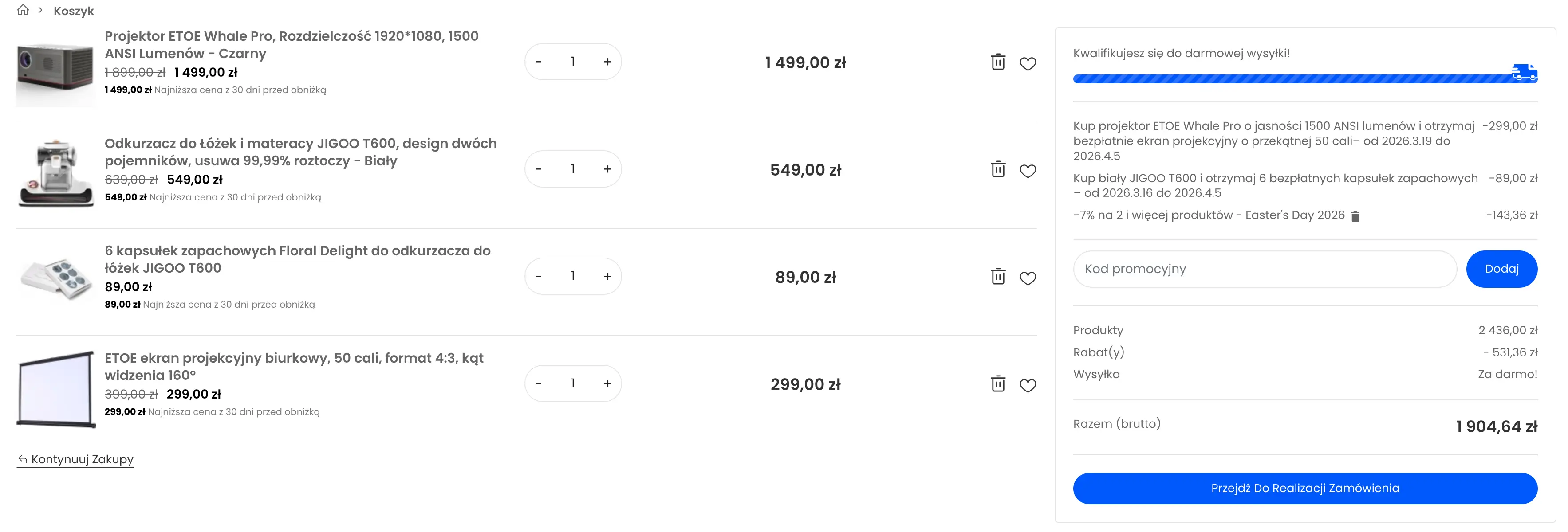 zamówienie z kodem zigbuy