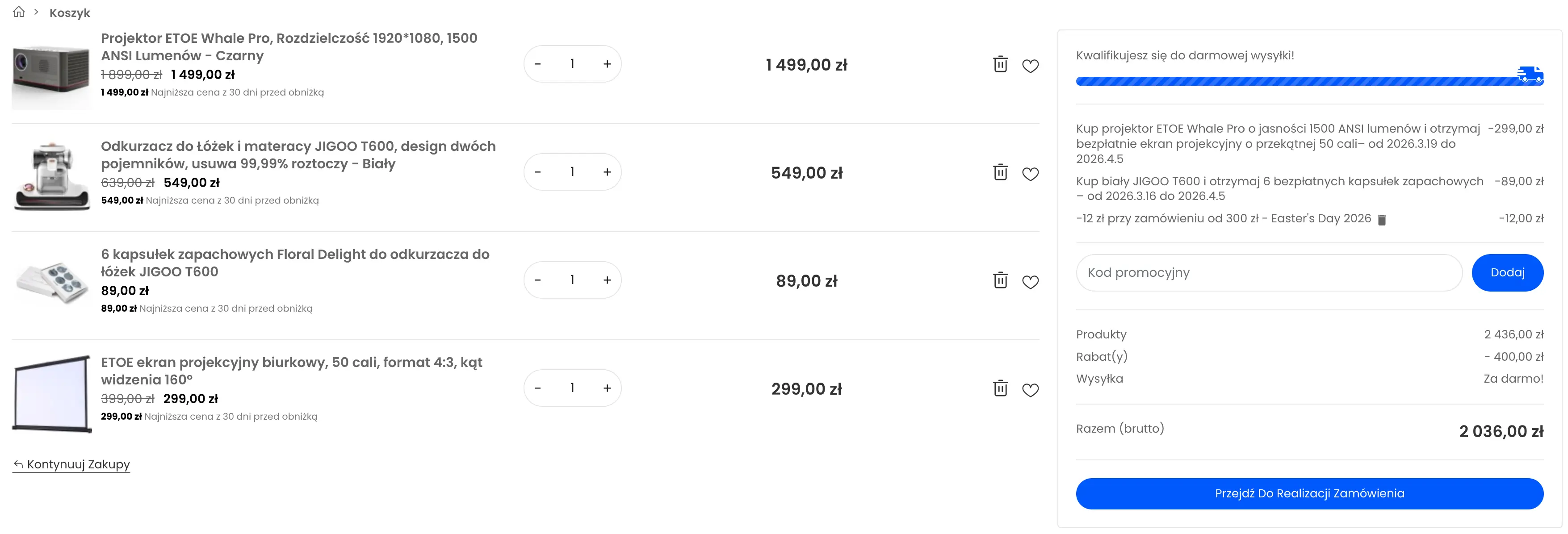 zigbuy zamówienie z kodem