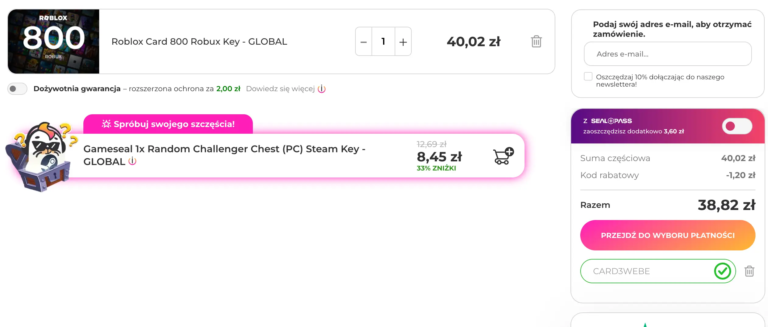 kod rabatowy gameseal