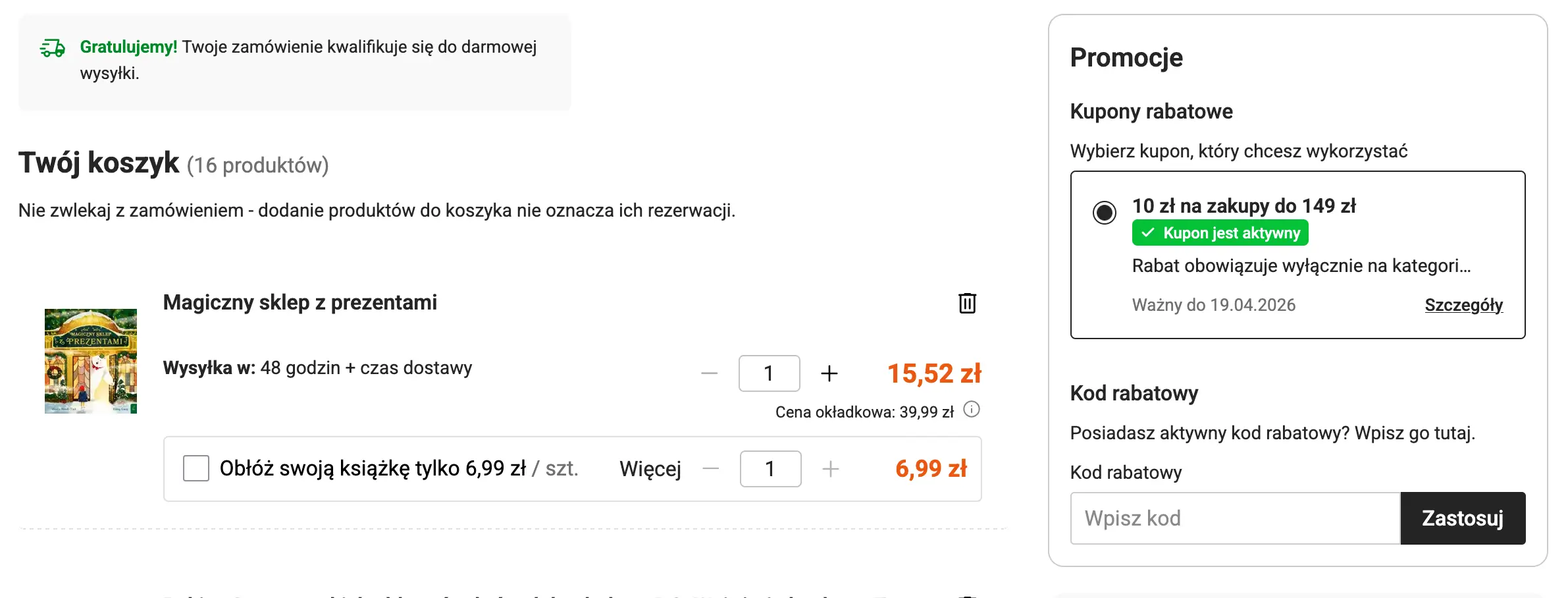 kod rabatowy tania ksiazka