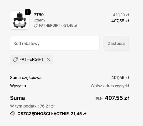 zamówienie z kodem dereame