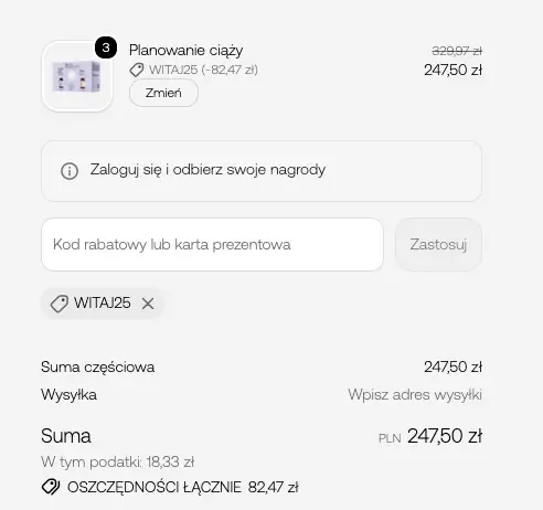 Zamówienie z kodem rabatowym -25% w Formeds